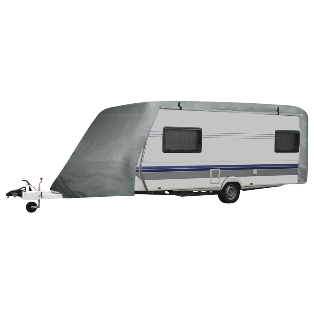 vidaXL Ochranná plachta na karavan, sivá, veľkosť L