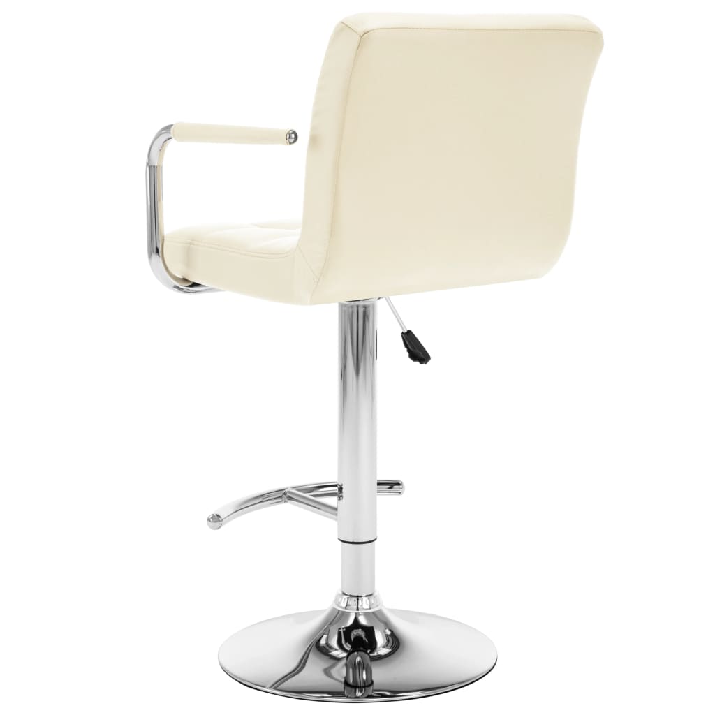 vidaXL Barové stoličky 2 ks, krémové, umelá koža