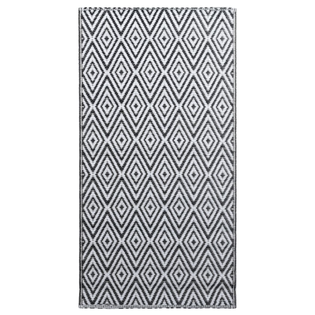 vidaXL Vonkajší koberec bielo-čierny 120x180 cm PP