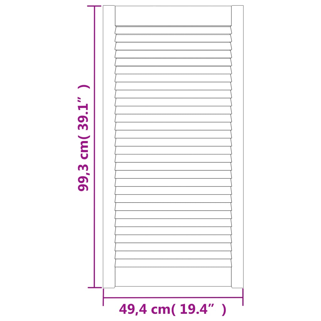 vidaXL Lamelové dvierka na skrinku 2 ks, biele 99,3x49,4 cm, borovica