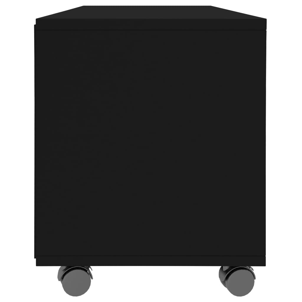 vidaXL TV skrinka s kolieskami čierna 90x35x35 cm drevotrieska