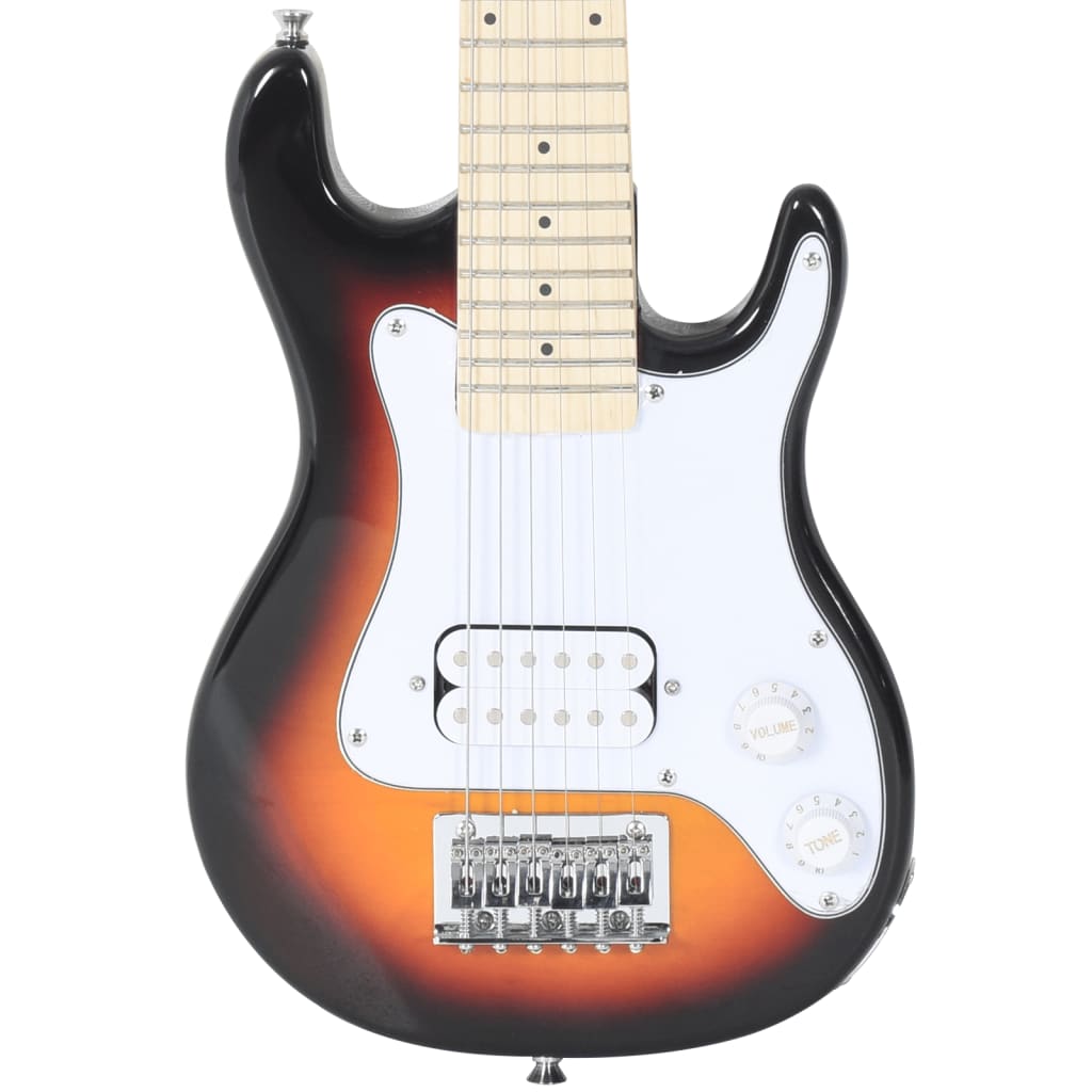 vidaXL Elektrická gitara pre deti s taškou hnedo-biela 3/4 30"