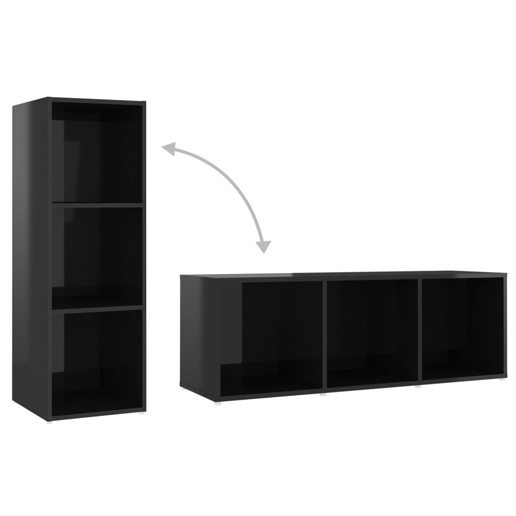 vidaXL TV skrinka, lesklá čierna 107x35x37 cm, kompozitné drevo
