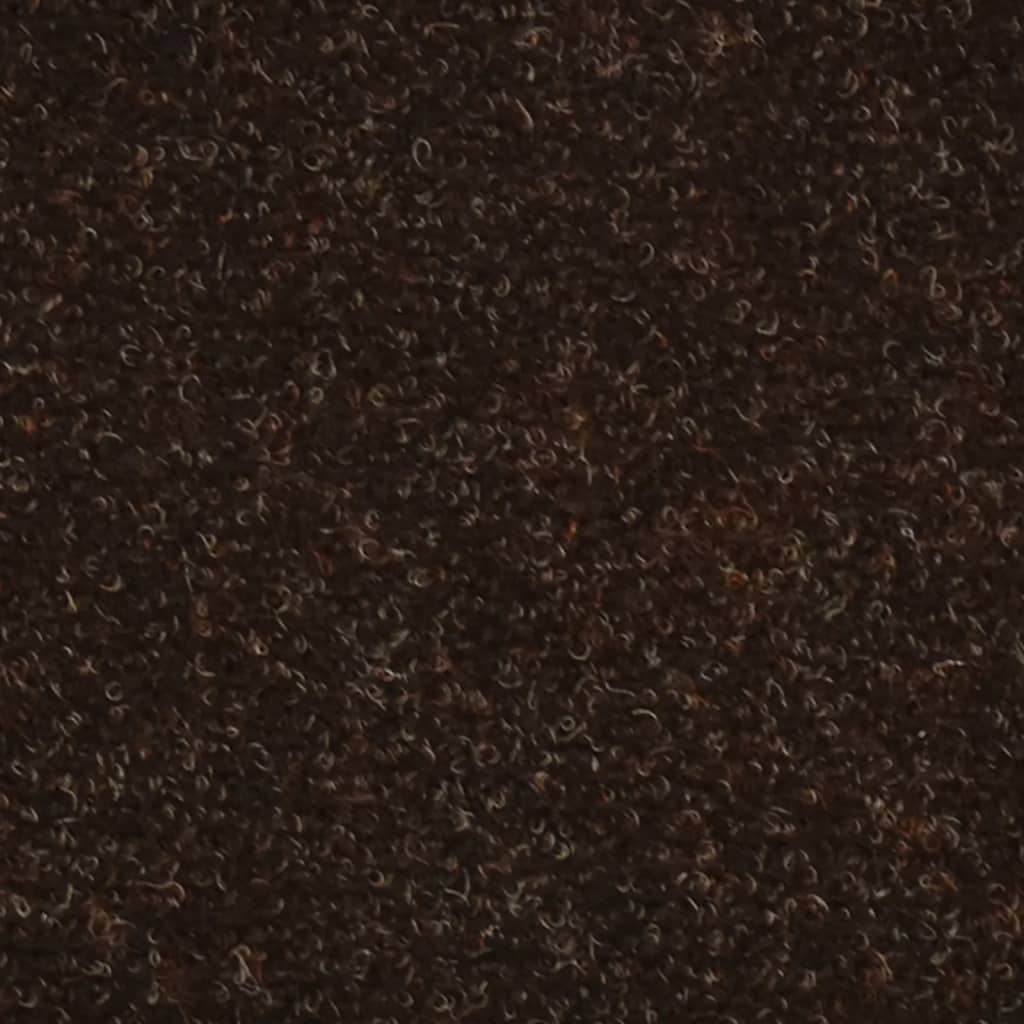 vidaXL Nášľapy na schody 10 ks hnedé 56x17x3 cm vpichovaná textília