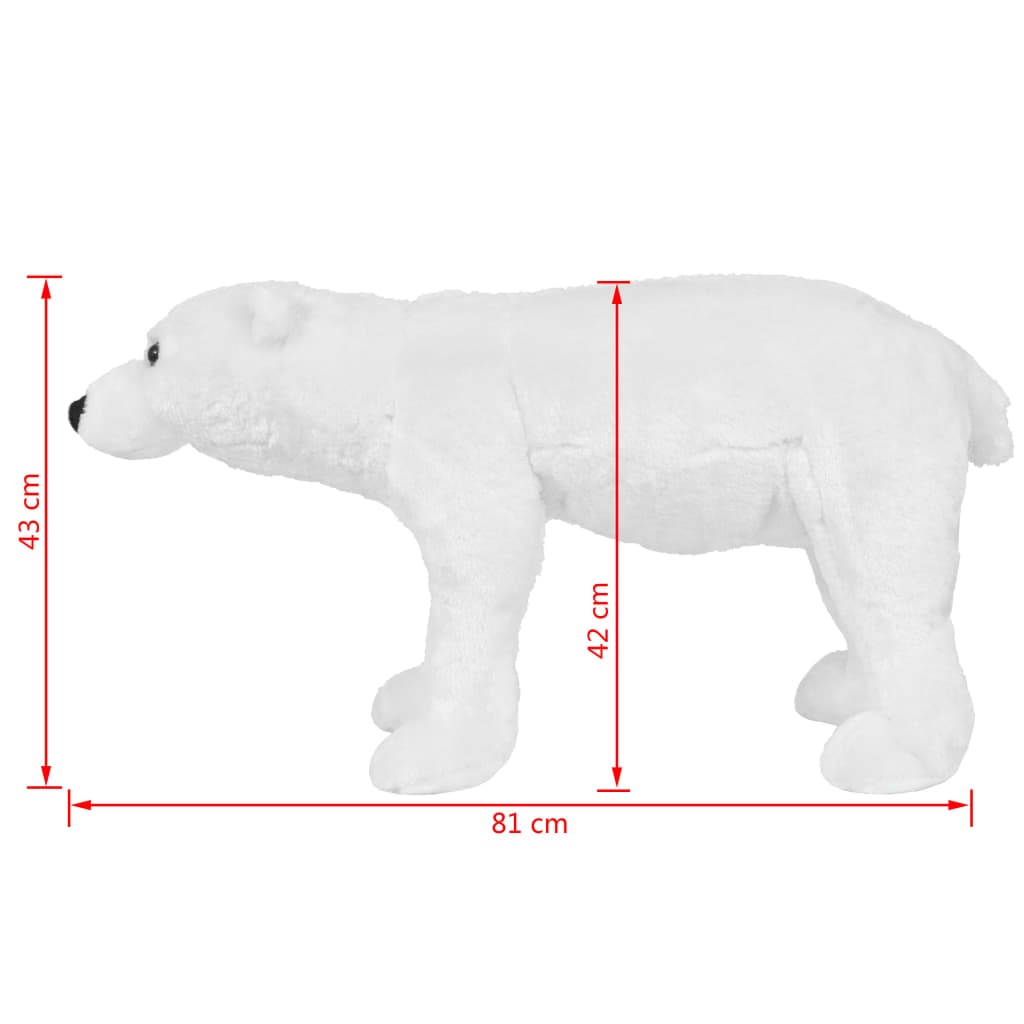 vidaXL Stojaca plyšová hračka polárny medveď biely XXL