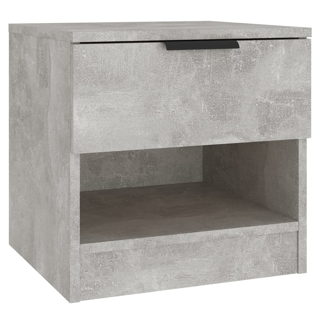 vidaXL Nočný stolík betónový sivý spracované drevo