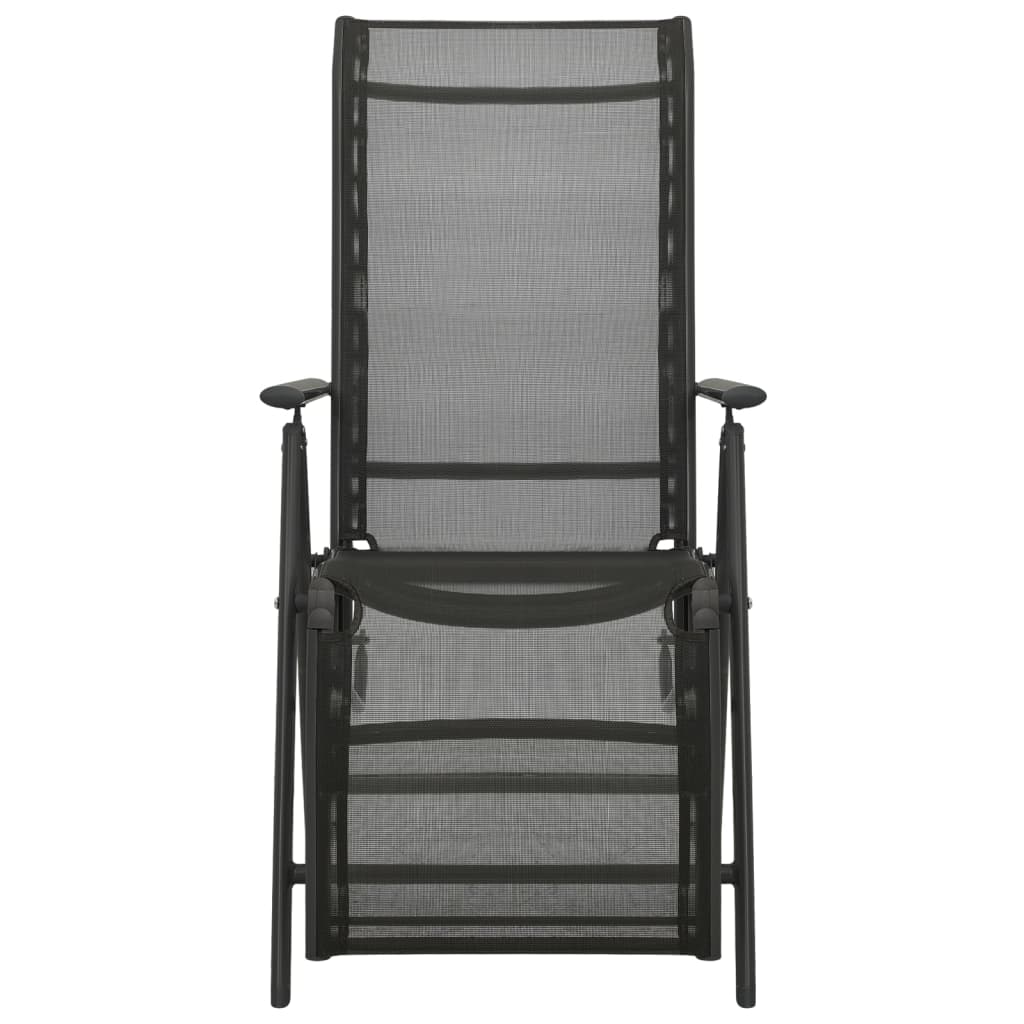 vidaXL Sklápacie záhradné stoličky 2 ks hliník a textilén čierne