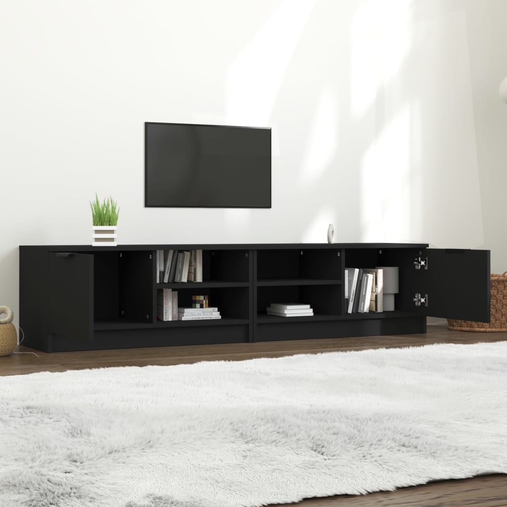 vidaXL TV stolíky 2 ks čierne 80x35x36,5 cm spracované drevo