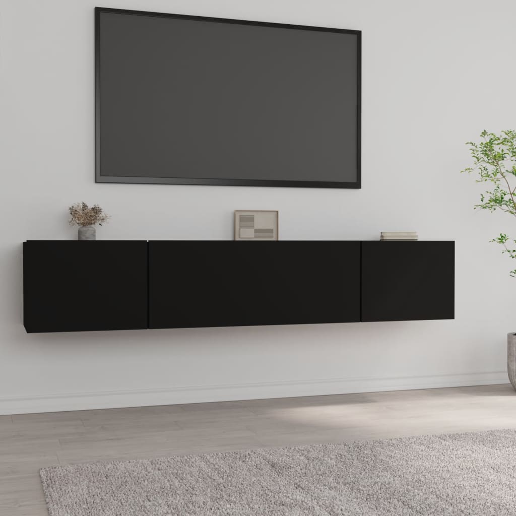vidaXL TV stolíky 2 ks čierne 80x30x30 cm spracované drevo