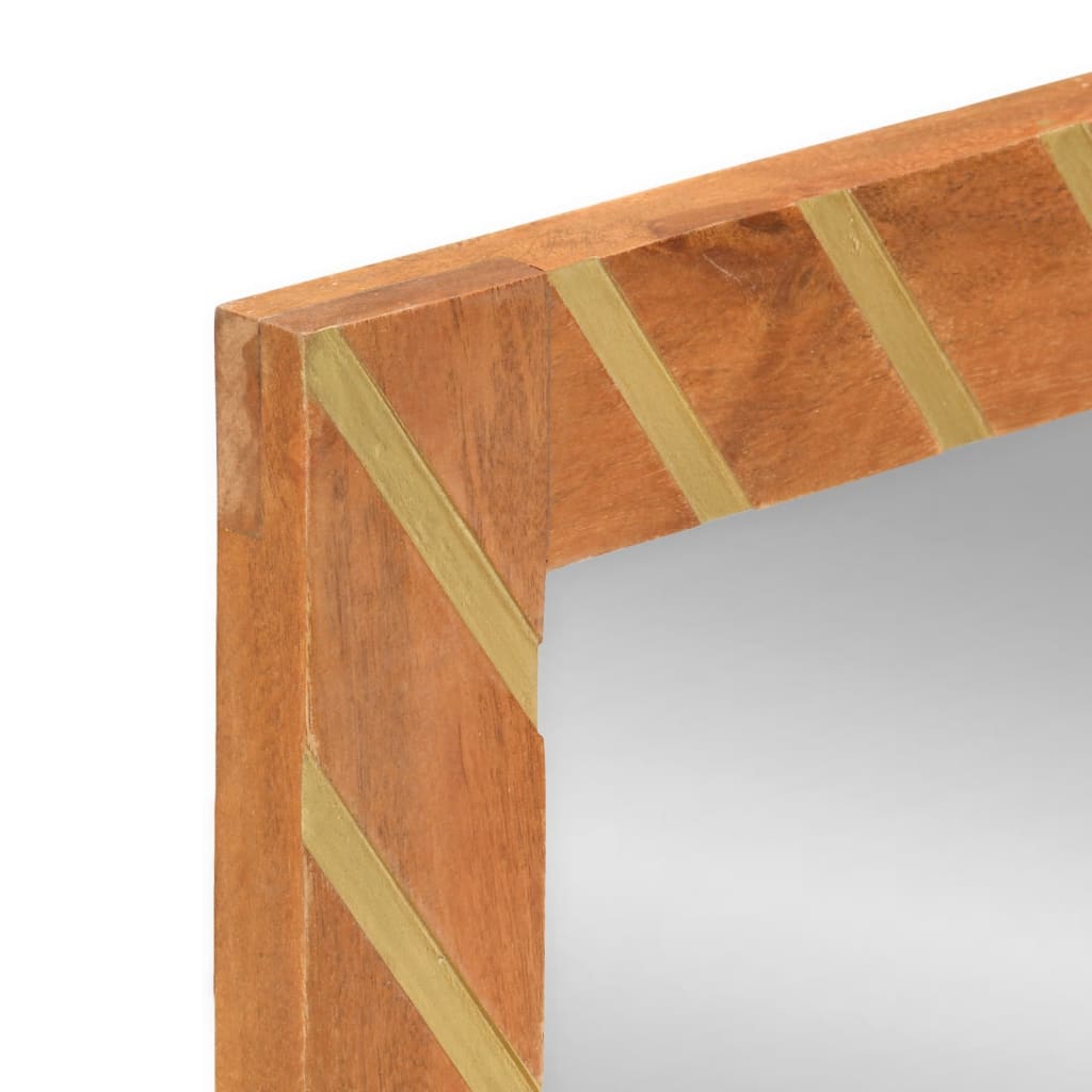 vidaXL Zrkadlo do kúpeľne 50x70x3 cm masívne mangovníkové drevo a sklo