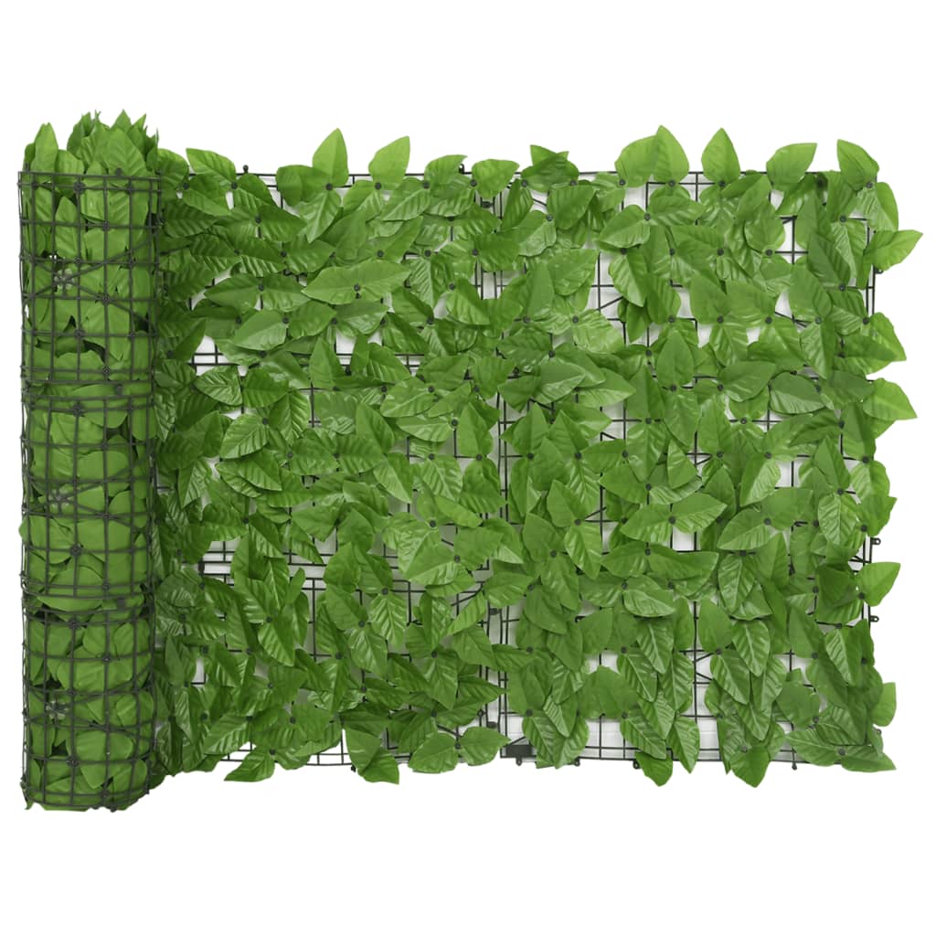 vidaXL Balkónová zástena so zelenými listami 600x75 cm