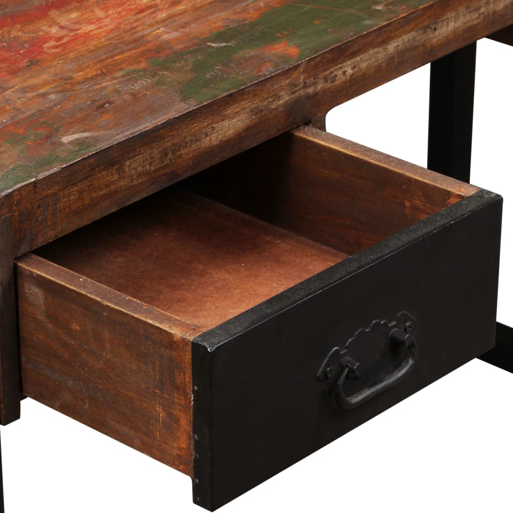 vidaXL Písací stôl s 2 zásuvkami, recyklovaný masív 120x50x76 cm