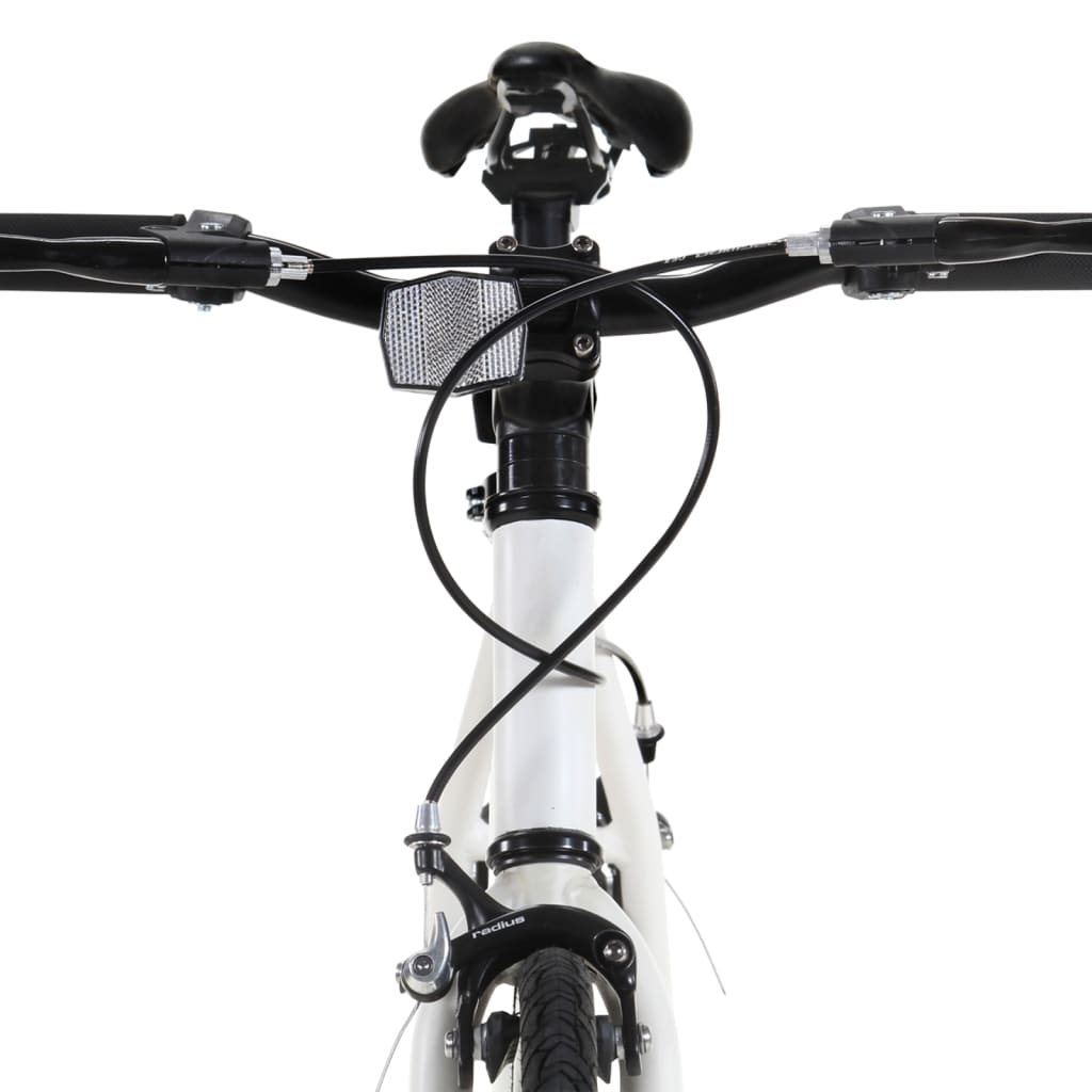 vidaXL Bicykel s pevným prevodom bielo-oranžový 700c 55 cm