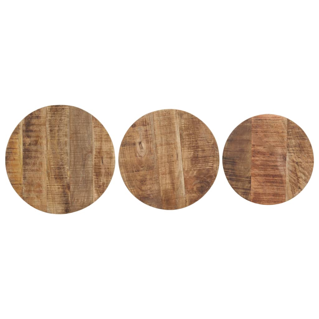 vidaXL Príručné stolíky 3 ks surové mangovníkové drevo