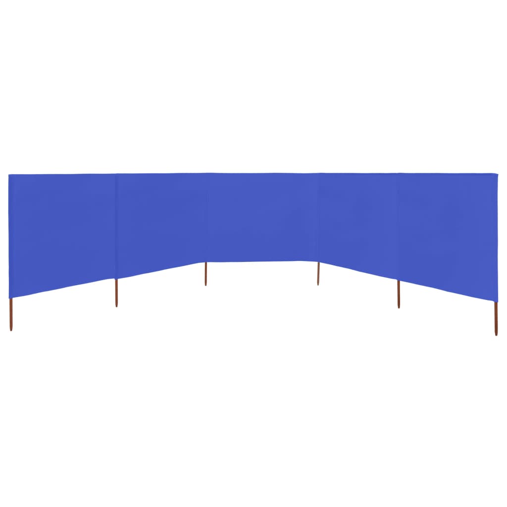 vidaXL 5-panelová zábrana proti vetru látková 600x120 cm azúrovo-modrá