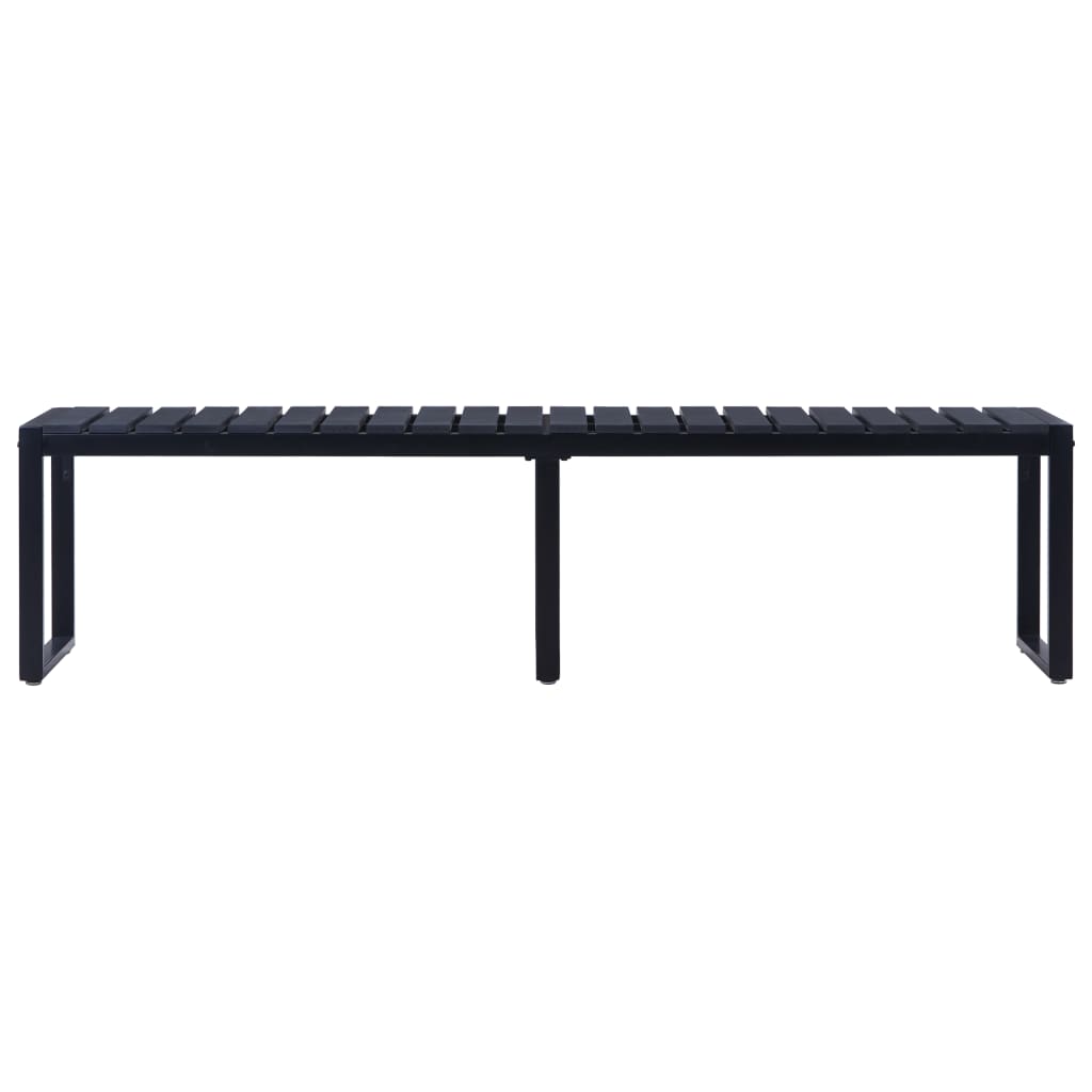 vidaXL Záhradná lavička 180 cm, PS doska, čierna