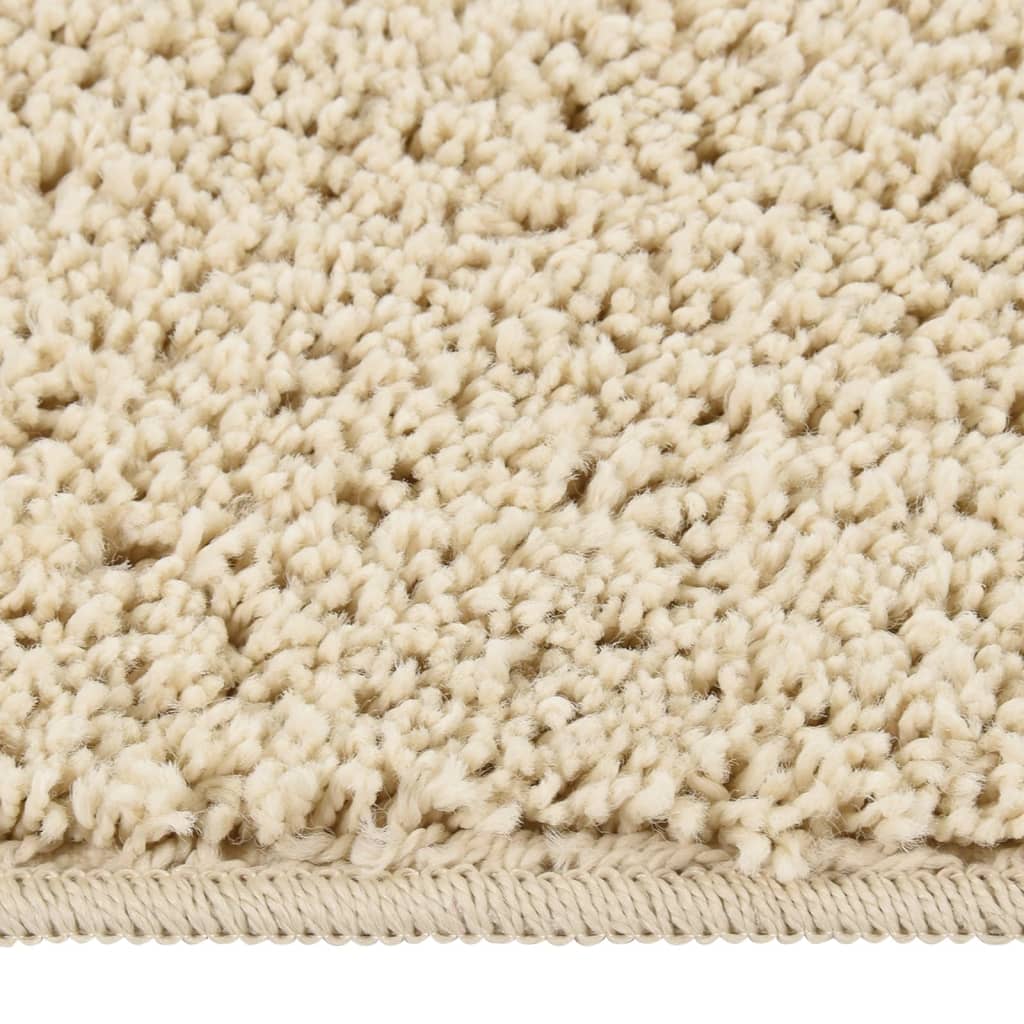vidaXL Chlpatý koberec krémový 120x170 cm protišmykový