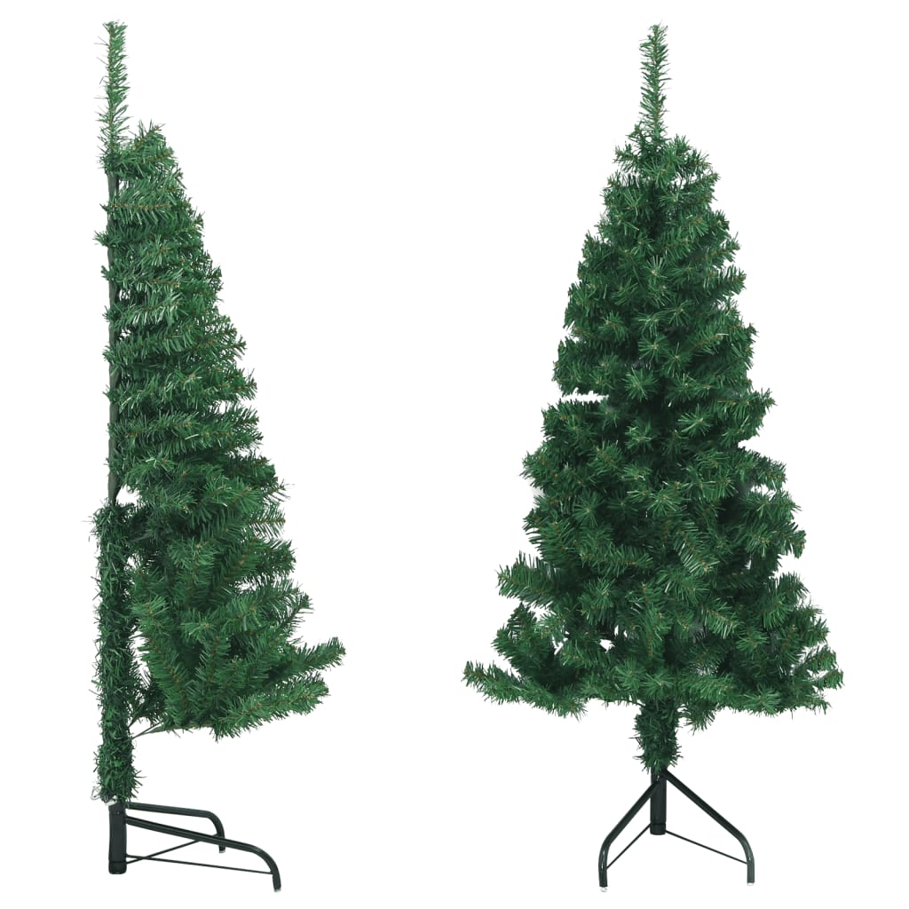 vidaXL Rohový umelý vianočný stromček zelený 150 cm PVC