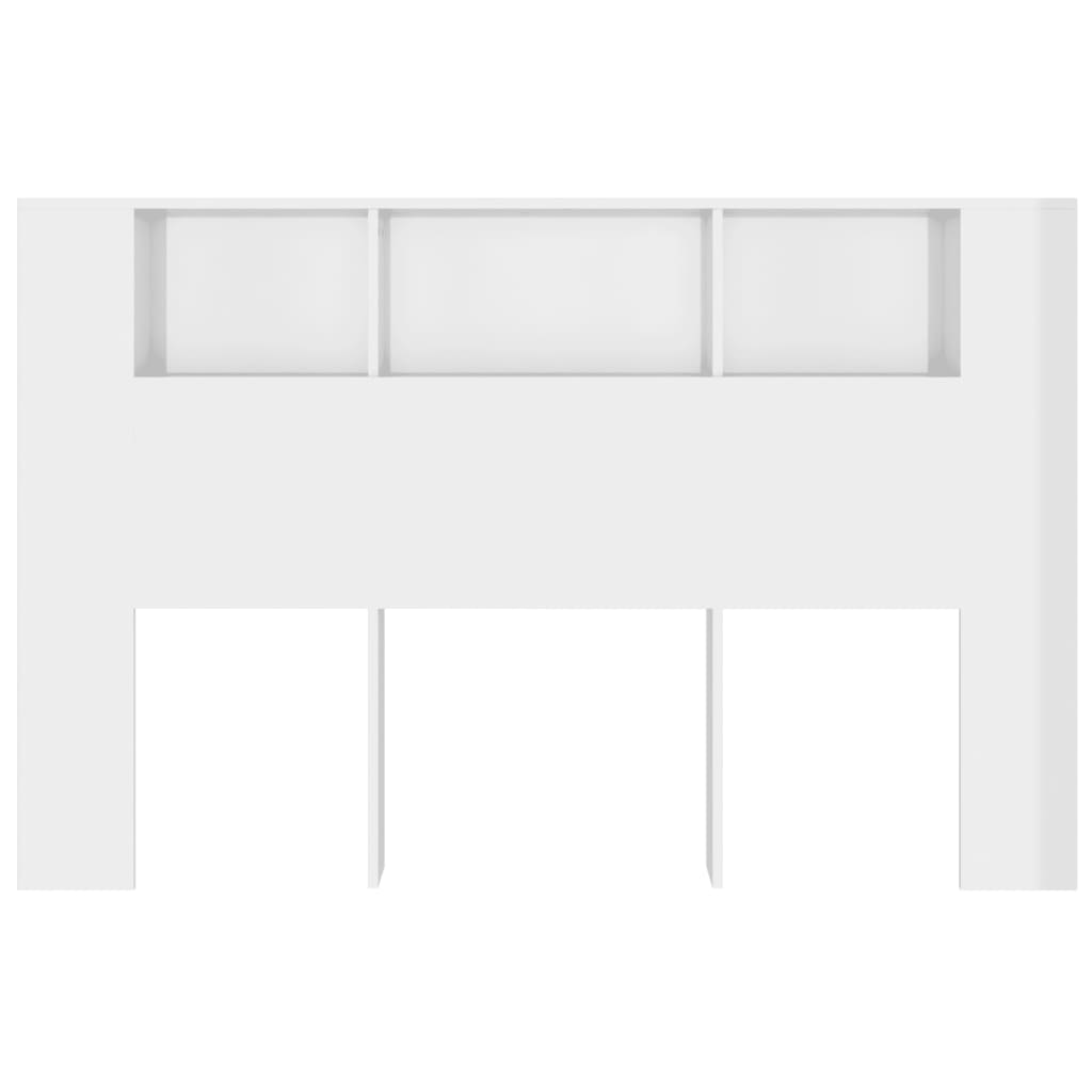 vidaXL Čelo postele so skrinkou lesklé biele 160x18,5x104,5 cm