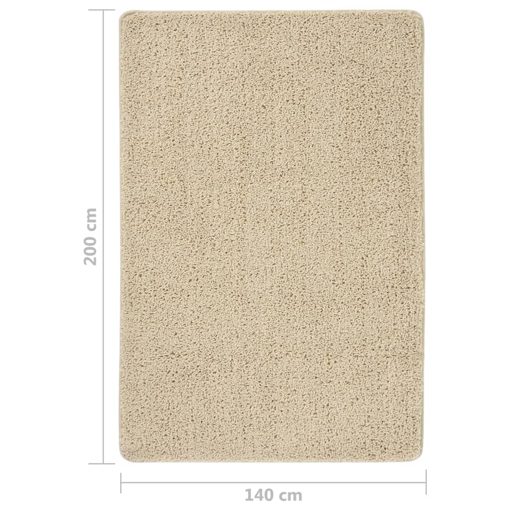 vidaXL Chlpatý koberec krémový 140x200 cm protišmykový