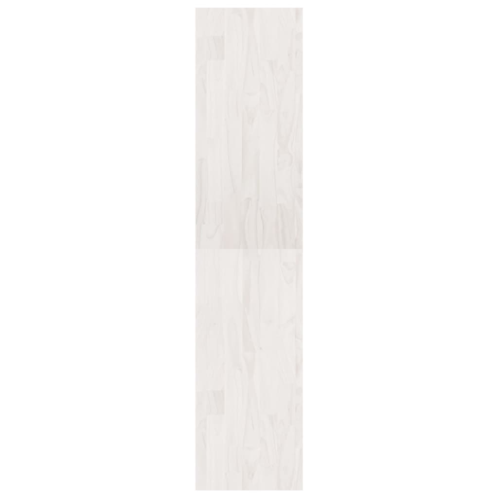 vidaXL Knižnica/deliaca stena biela 40x30x135,5 cm masívna borovica