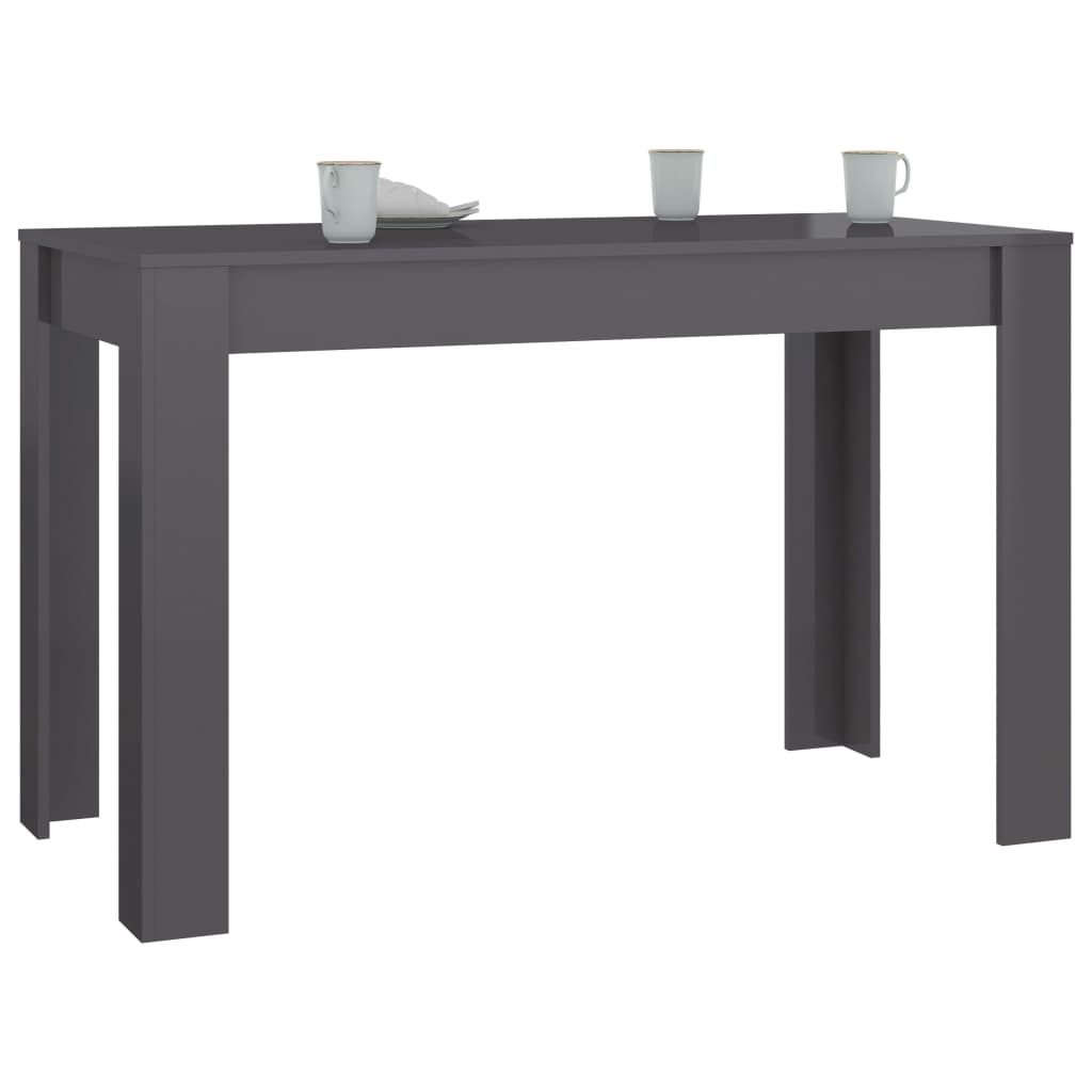 vidaXL Jedálenský stôl lesklý sivý 120x60x76 cm drevotrieska