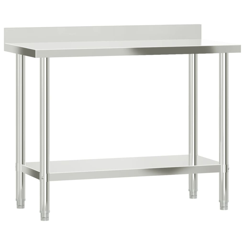 vidaXL Kuchynský pracovný stôl s policou 110x55x120 cm nehrdzav. oceľ