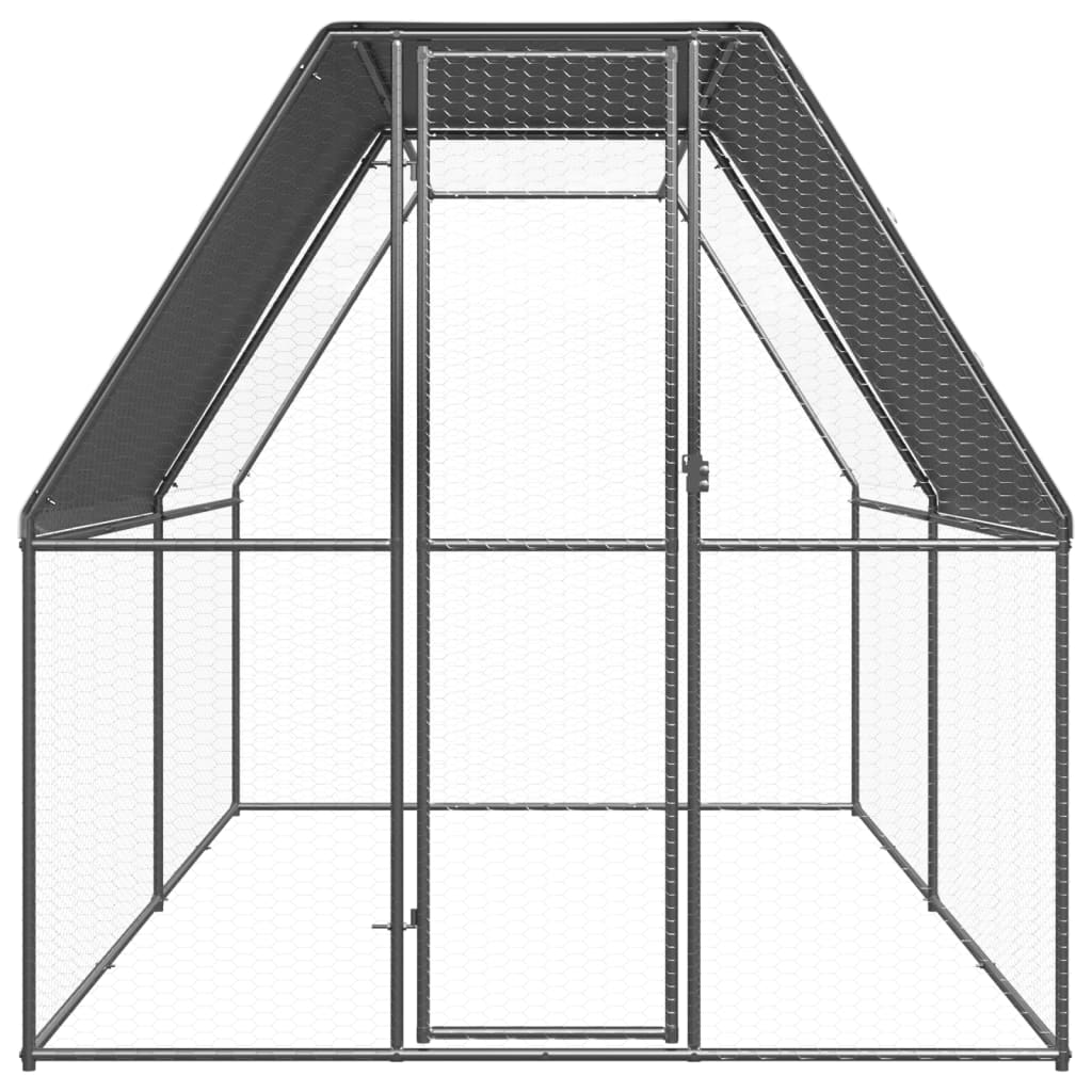 vidaXL Vonkajšia klietka pre sliepky 2x4x2 m pozinkovaná oceľ
