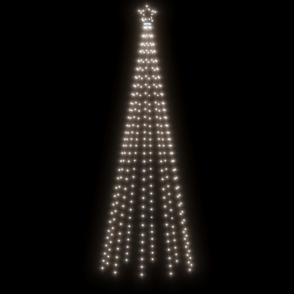 vidaXL Vianočný stromček, kužeľ 310LED, studené biele svetlo 100x300cm