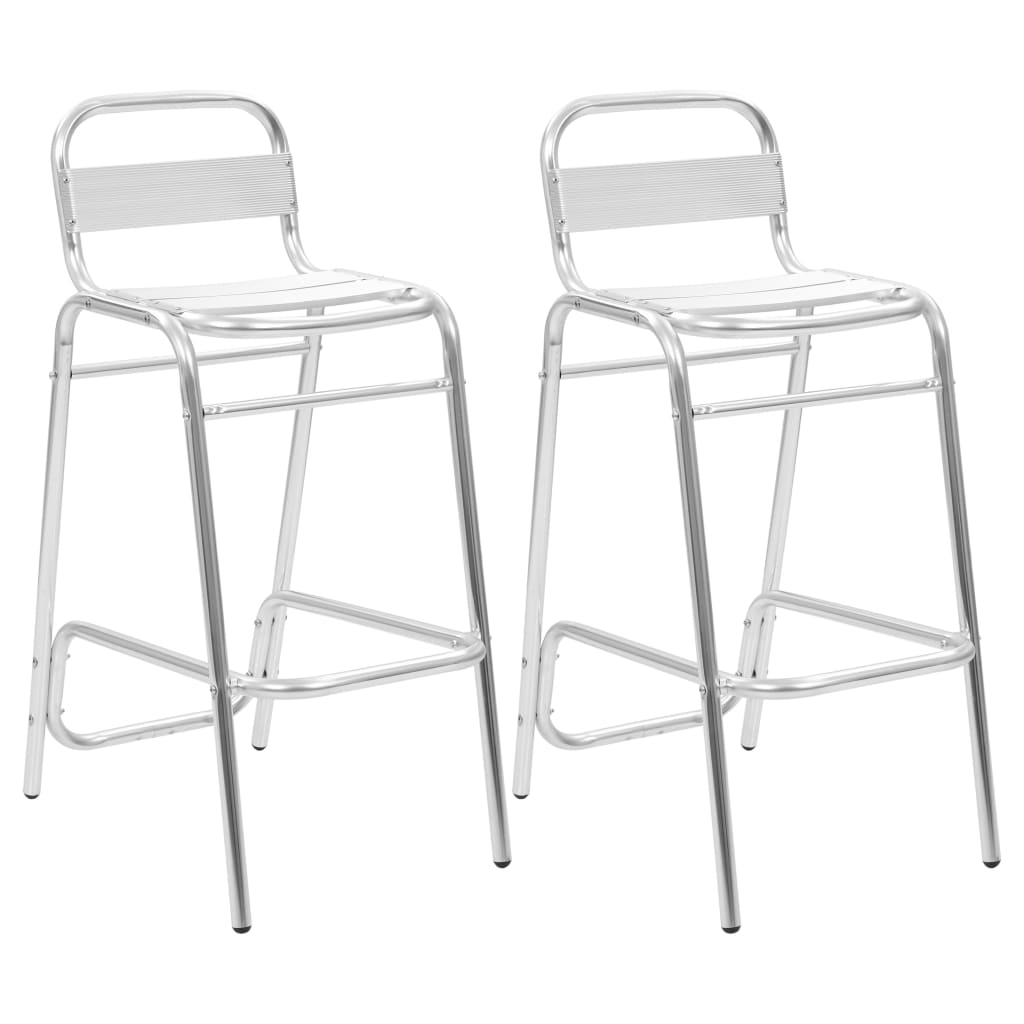 vidaXL Stohovateľné barové stoličky 2 ks, hliník