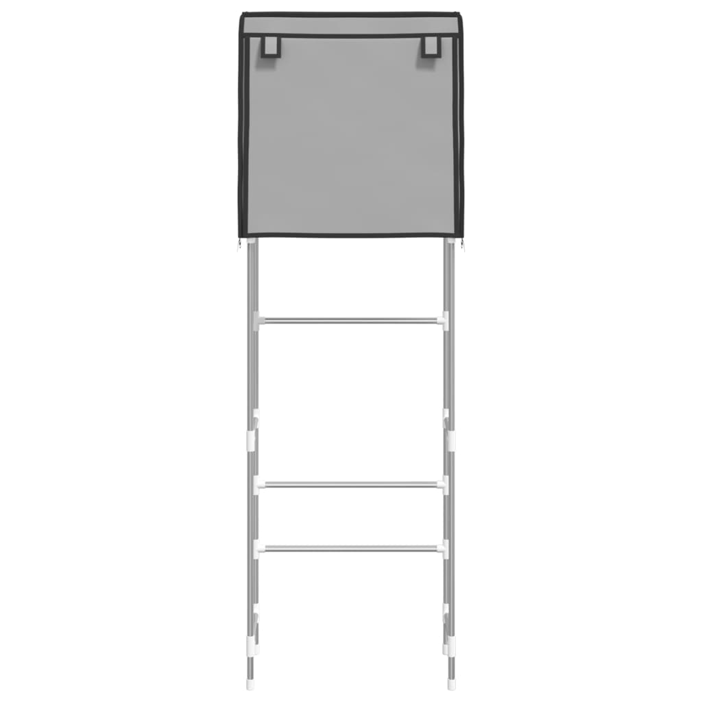 vidaXL 2-poschodový úložný stojan nad WC sivý 56x30x170 cm železo