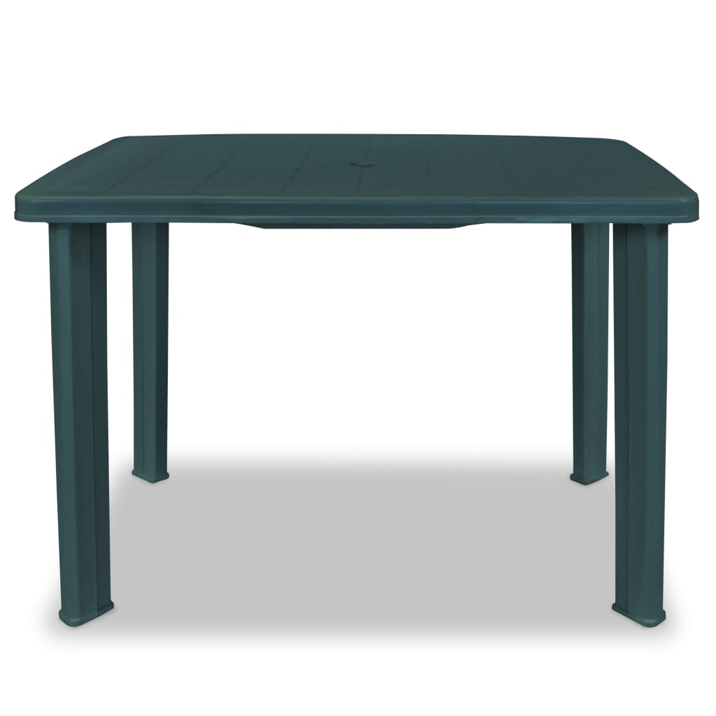 vidaXL Záhradný stôl, zelený 101x68x72 cm, plast