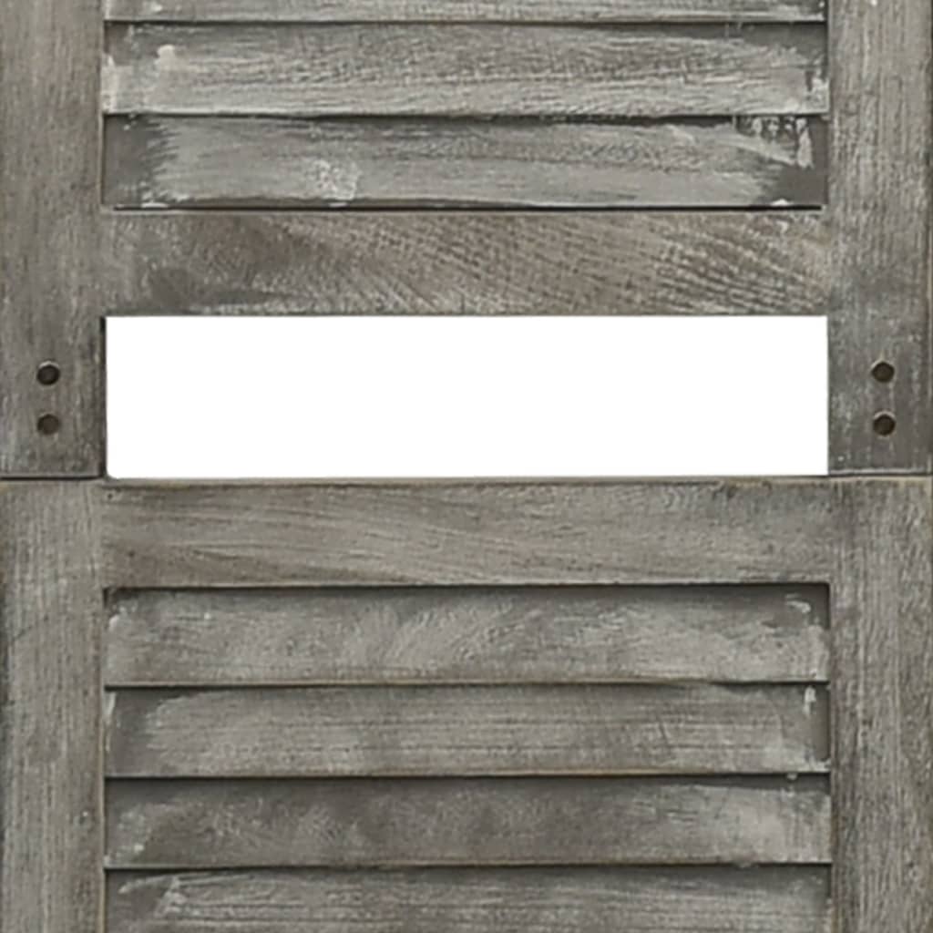 vidaXL 6-panelový paraván sivý 214x166 cm masívne drevo