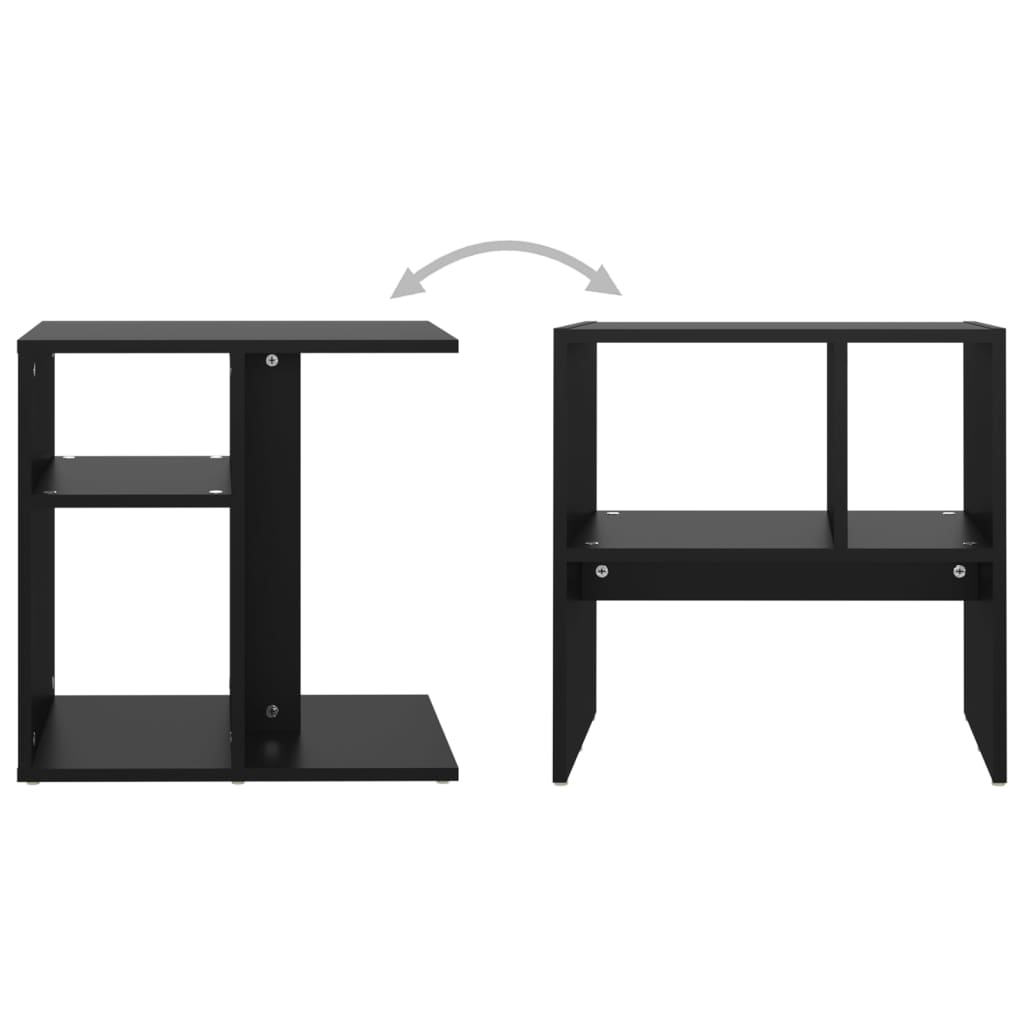 vidaXL Príručný stolík, čierny 50x30x50 cm, kompozitné drevo