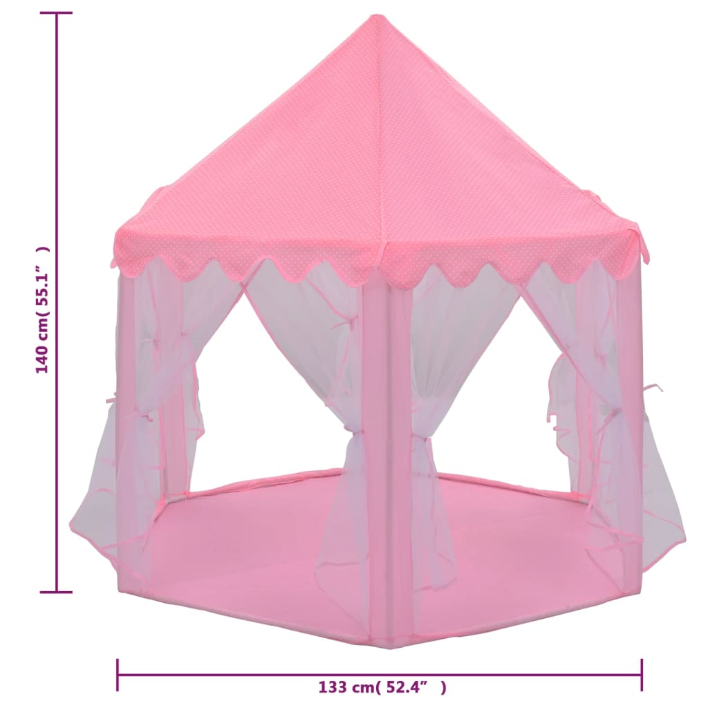vidaXL Stan na hranie pre princezné s 250 loptičkami ružový 133x140 cm