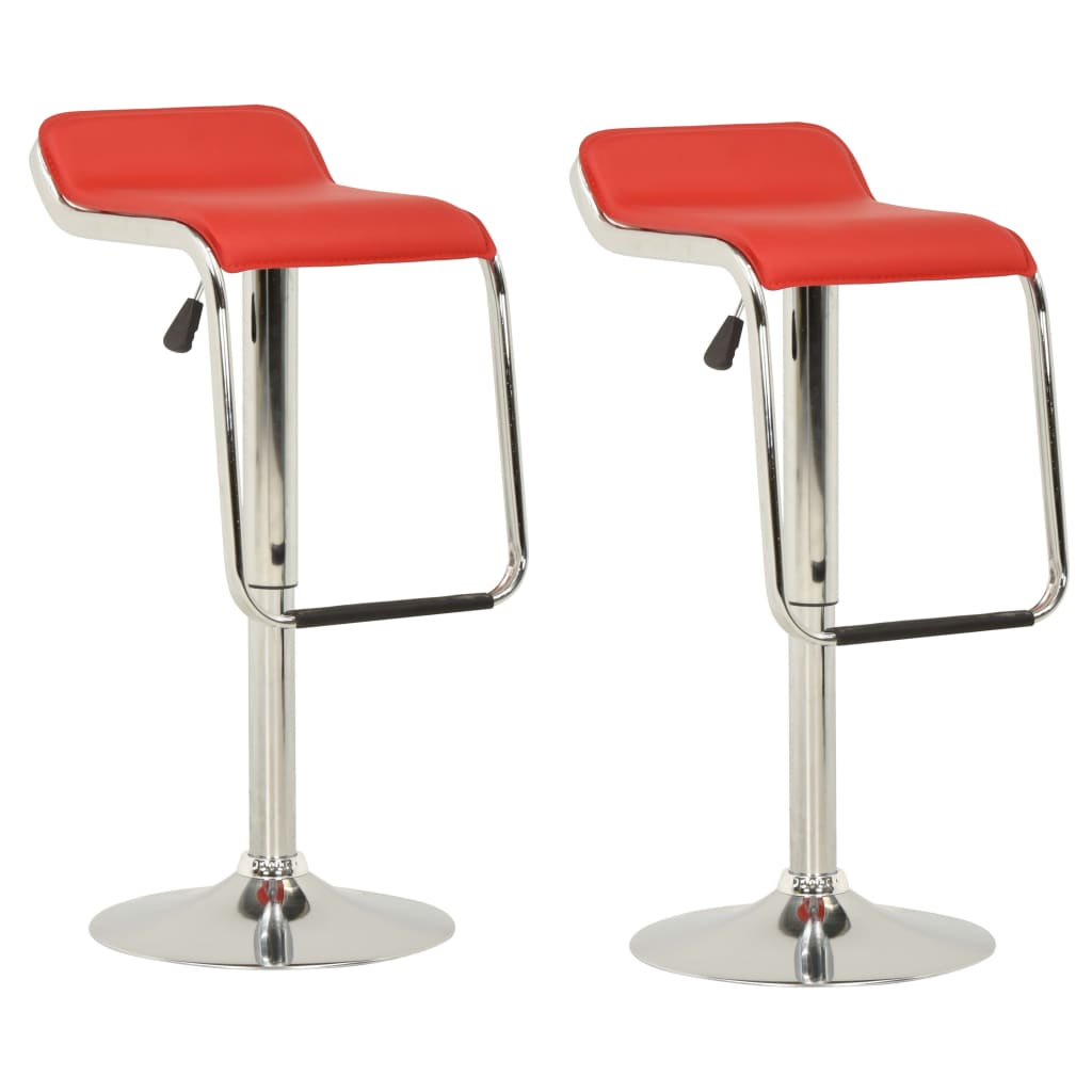 vidaXL Barové stoličky 2 ks červené látka a ohýbané drevo