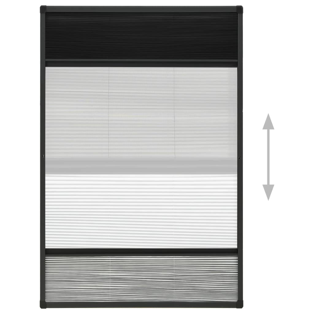 vidaXL Plisovaná okenná sieťka proti hmyzu s roletou, hliník 110x160cm