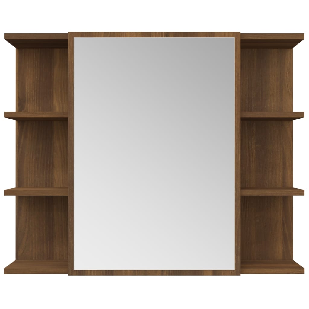 vidaXL Zrkadlová skrinka hnedý dub 80x20,5x64 cm spracované drevo