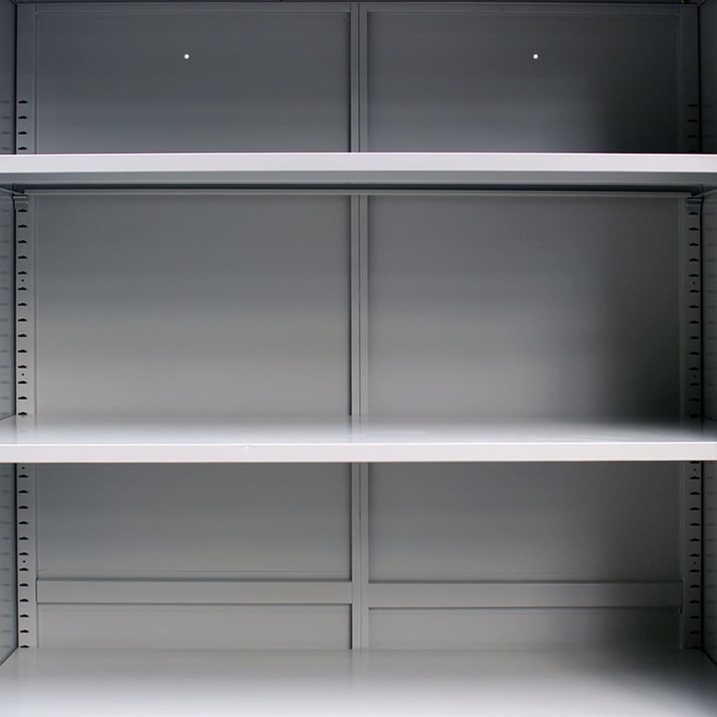 vidaXL Oceľová kancelárska skrinka s 2 dverami, 90x40x180 cm, šedá