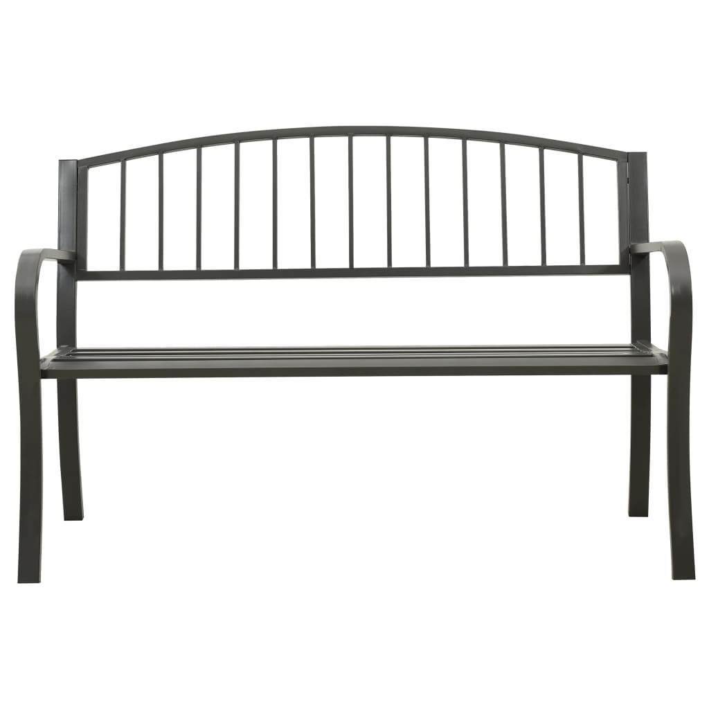 vidaXL Záhradná lavica sivá 120 cm oceľ