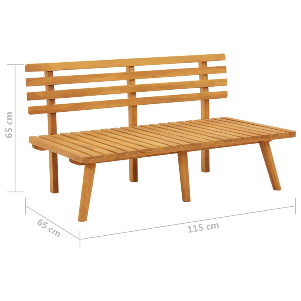 vidaXL Záhradná lavička s podložkami 115 cm, akáciový masív