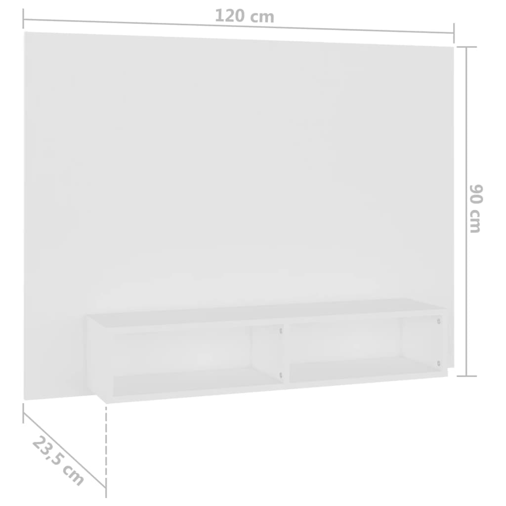 vidaXL Nástenná TV skrinka biela 120x23,5x90 cm drevotrieska