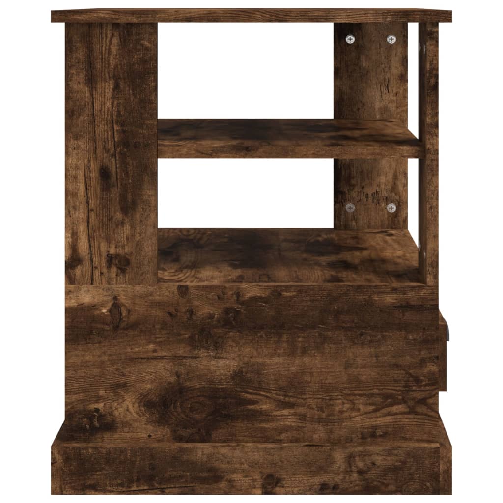 vidaXL Bočný stolík dymový dub 50x50x60 cm kompozitné drevo