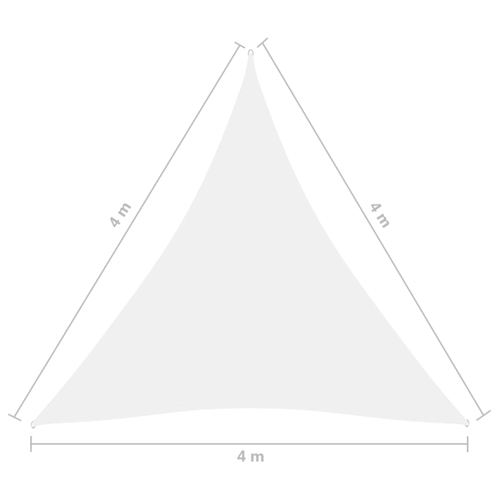 vidaXL Tieniaca plachta oxfordská látka trojuholníková 4x4x4 m biela