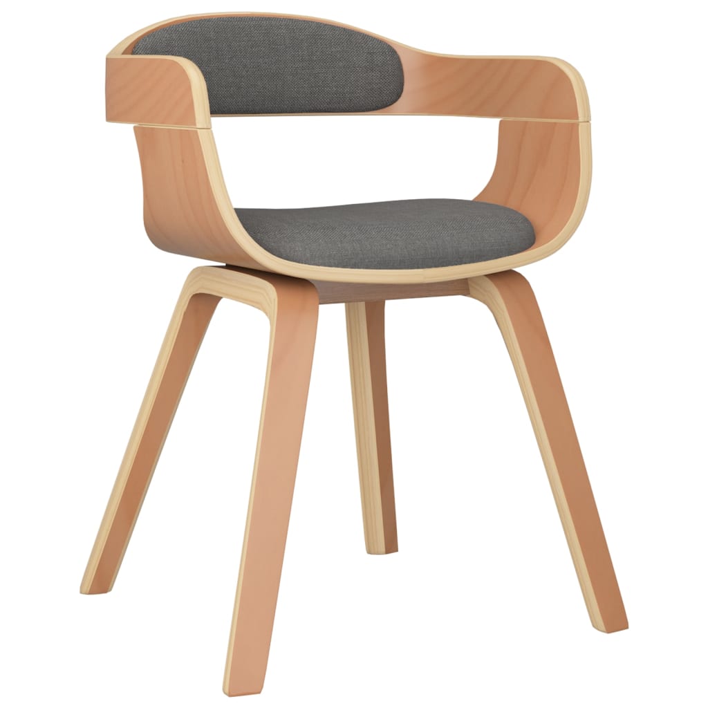 vidaXL Jedálenské stoličky 6ks, svetlosivé, ohýbané drevo a umelá koža