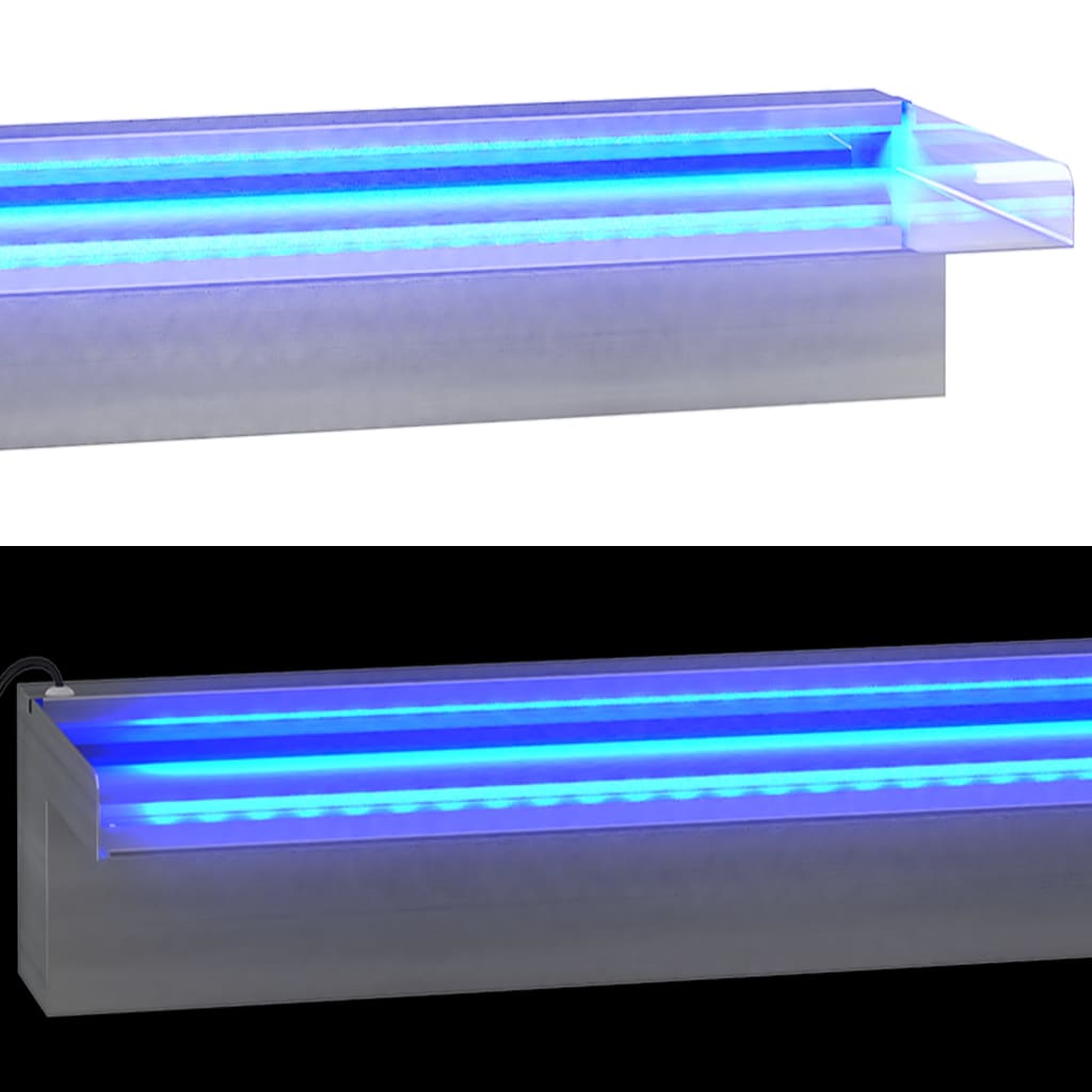 vidaXL Vodopádový prepad s RGB LED diódami nehrdzavejúca oceľ 90 cm