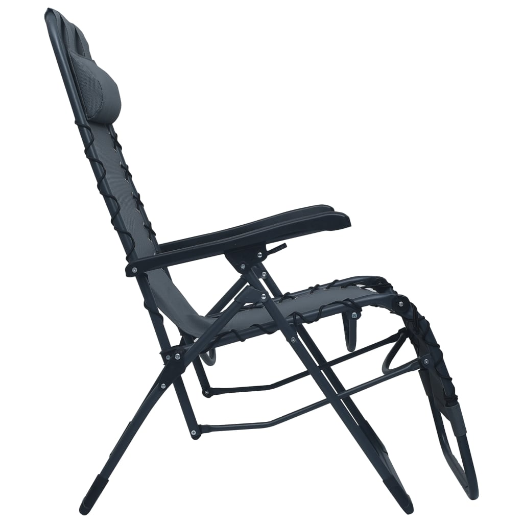 vidaXL Skladacia terasová stolička sivá látková