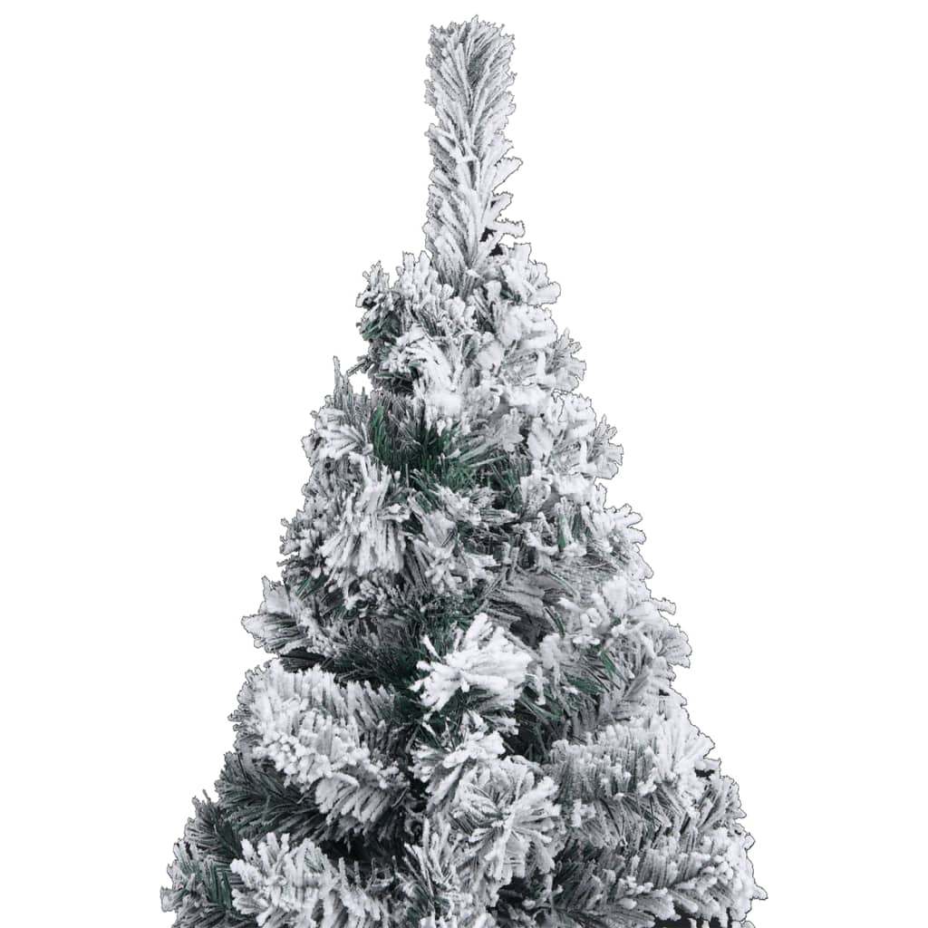 vidaXL Úzky vianočný stromček s LED a sadou gulí zelený 210 cm