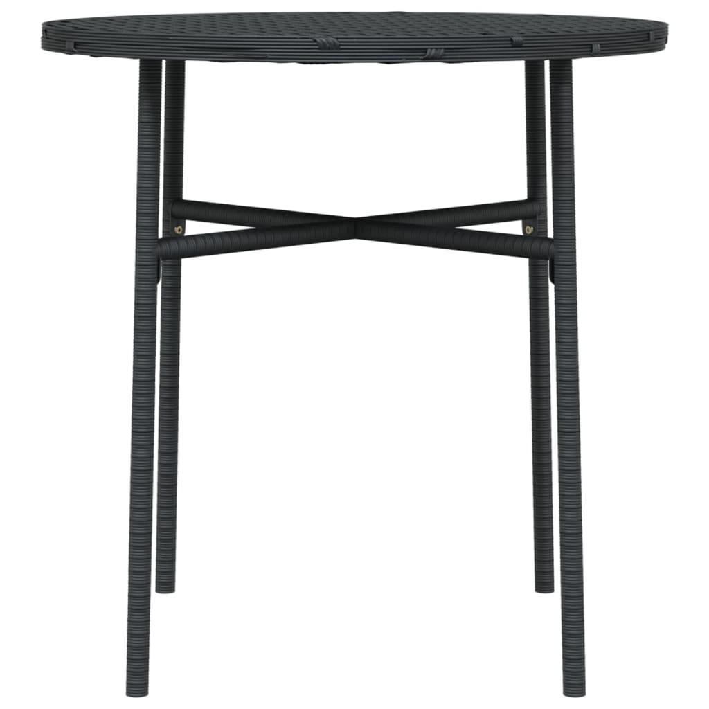 vidaXL Čajový stôl čierny 45 cm polyratanový