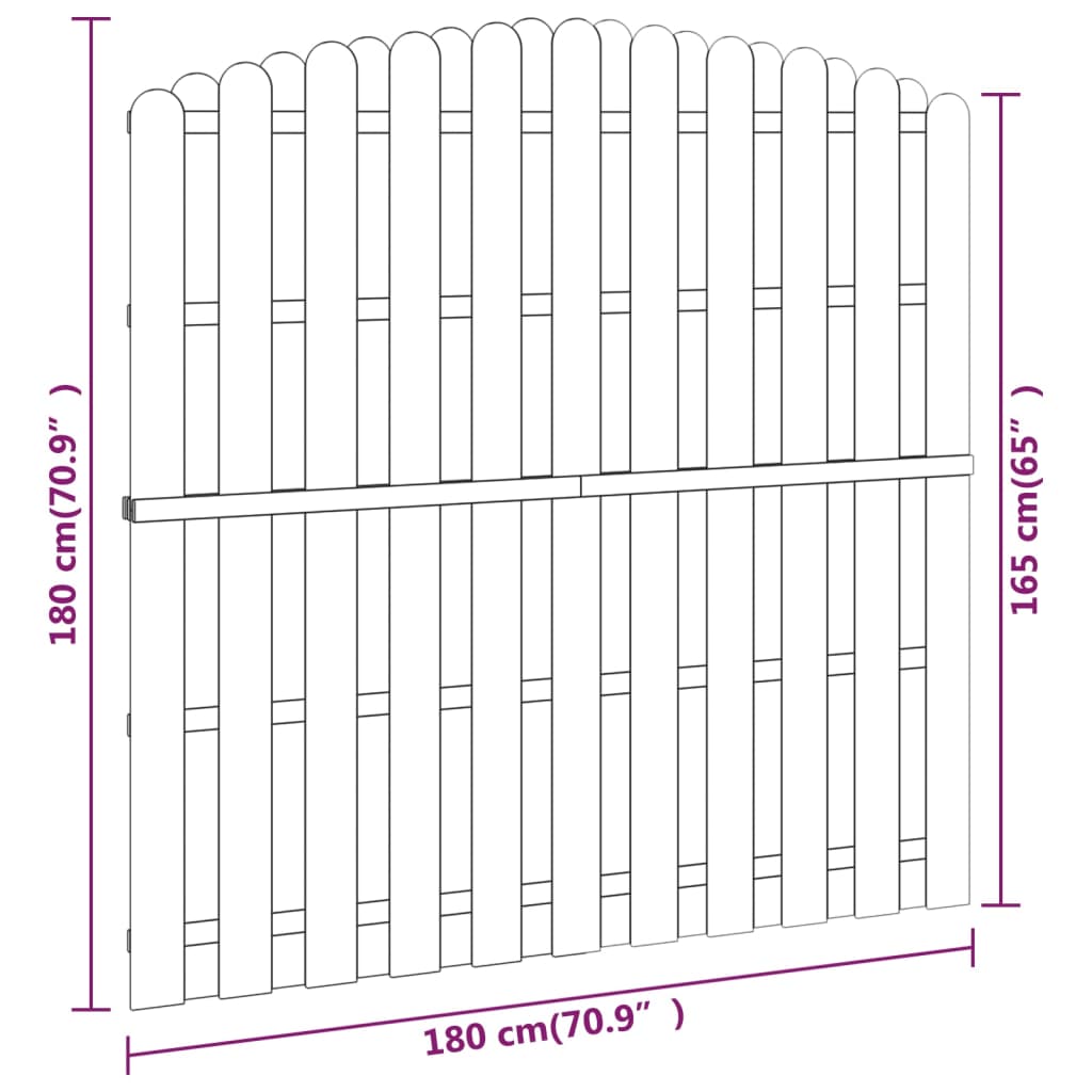 vidaXL Plotový panel, borovicové drevo 180x(165-180) cm